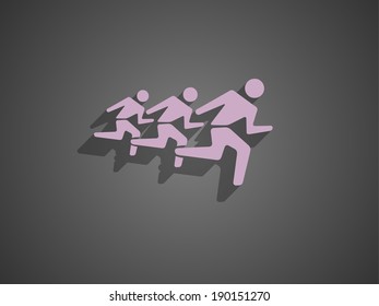 Flat icon of running mans