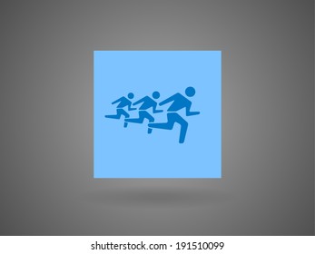 Flat icon of running mans