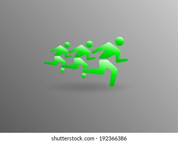 Flat icon of running mans