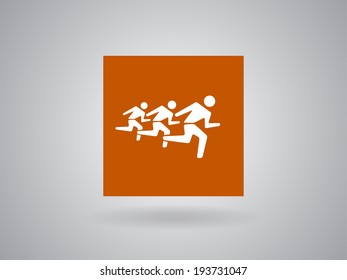 Flat icon of running mans