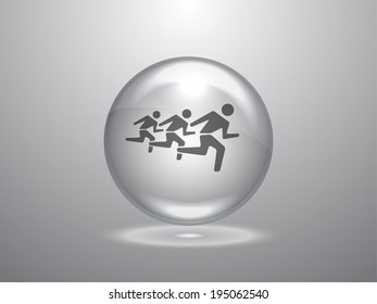 Flat icon of running mans