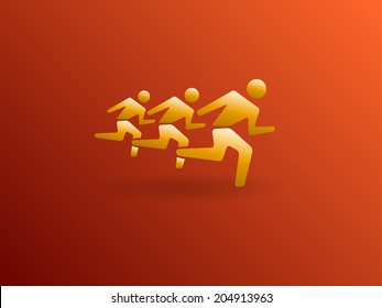 Flat icon of running mans