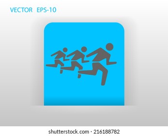 Flat icon of running mans