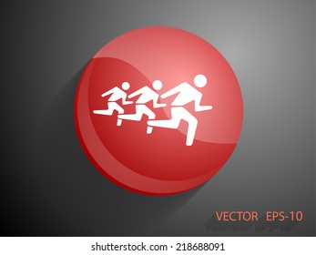 Flat icon of running mans