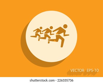 Flat icon of running mans