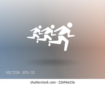 Flat icon of running mans