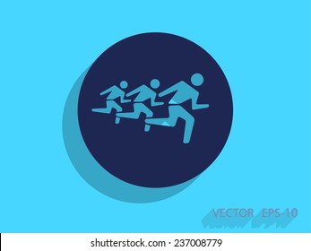 Flat icon of running mans