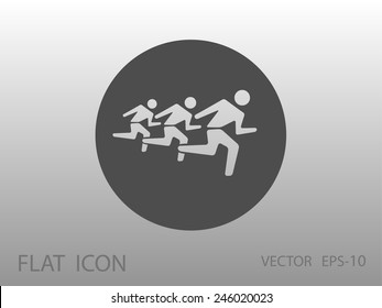Icono plano de los hombres en ejecución