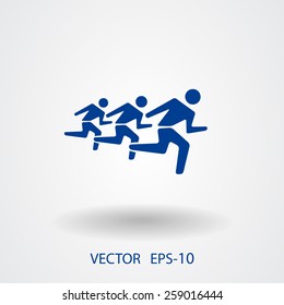 Flat icon of running mans