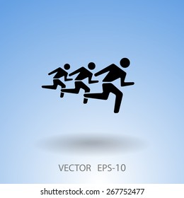Flat icon of running mans
