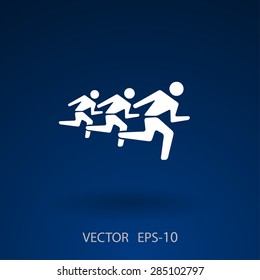 Flat icon of running mans
