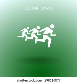 Flat icon of running mans