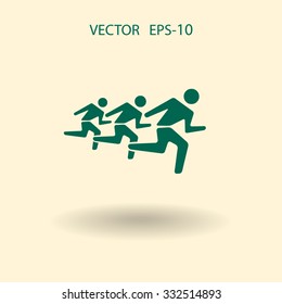 Icono plano de los hombres en ejecución