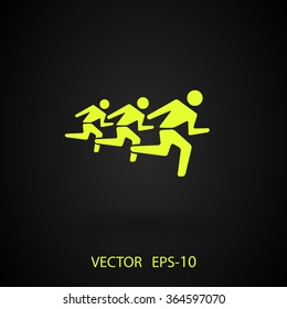 Flat icon of running mans