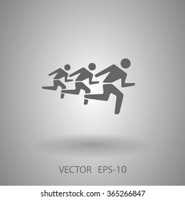 Flat icon of running mans