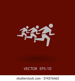 Flat icon of running mans