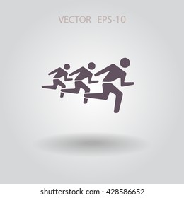 Flat icon of running mans