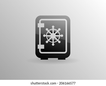 Flat icon of safe