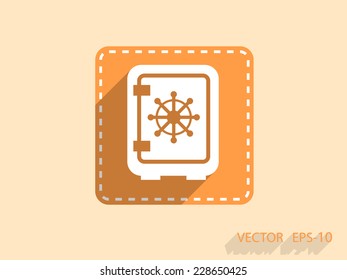 Flat icon of safe