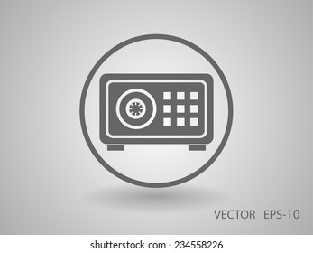 Flat icon of safe