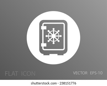 Flat icon of safe