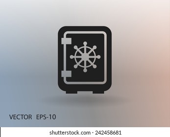 Flat icon of safe