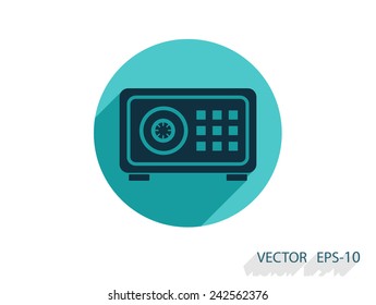 Flat icon of safe