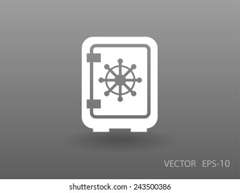 Flat icon of safe
