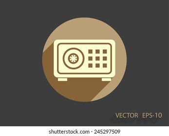 Flat icon of safe