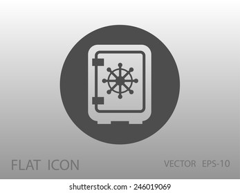 Flat icon of safe