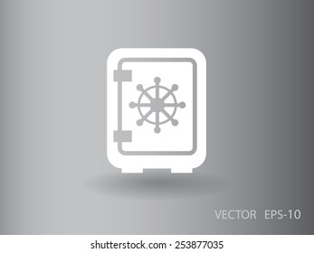 Flat icon of safe