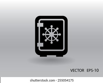 Flat icon of safe