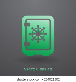 Flat icon of safe