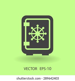 Flat icon of safe