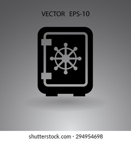 Flat icon of safe