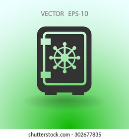 Flat icon of safe