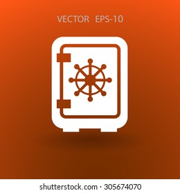 Flat icon of safe