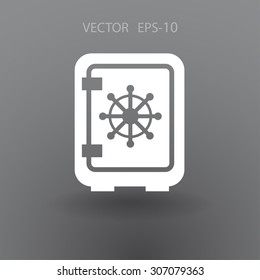 Flat icon of safe
