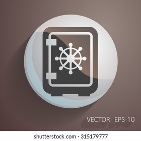 Flat icon of safe