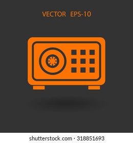 Flat icon of safe