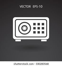Flat icon of safe