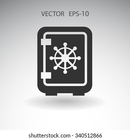 Flat icon of safe