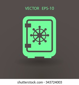 Flat icon of safe