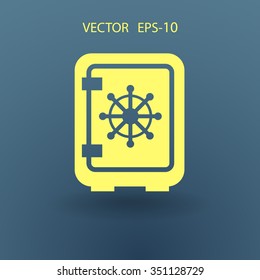 Flat icon of safe