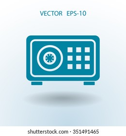 Flat icon of safe