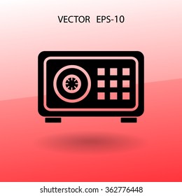 Flat icon of safe