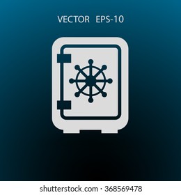 Flat icon of safe