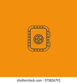 Flat icon of safe.