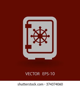 Flat icon of safe