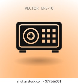 Flat icon of safe